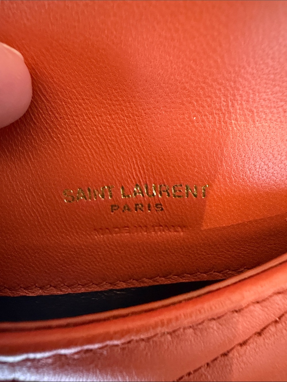 Saint Laurent Nappa Leather Flap Card Holder NWOT Burnt Orange Beautiful Neutral - Picture 14 of 14